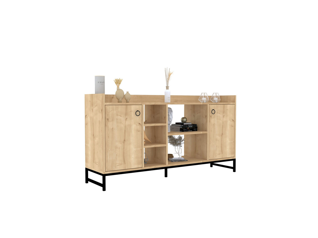 Consola, Puqa Design, Vuslat, 160x85x40 cm, PAL, Safir / Negru - 1 | YEO