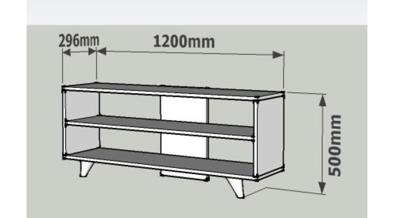 Comoda TV, Puqa Design, One, 120x50x29.6 cm, PAL, Alb