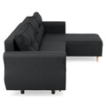 Coltar extensibil cu lada si sezlong interschimbabil, Lecce, L.230 l.76/140 H.90, stofa, gri inchis