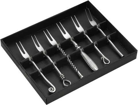 Set 6 furculite pentru cocktail, Jean Dubost, inox