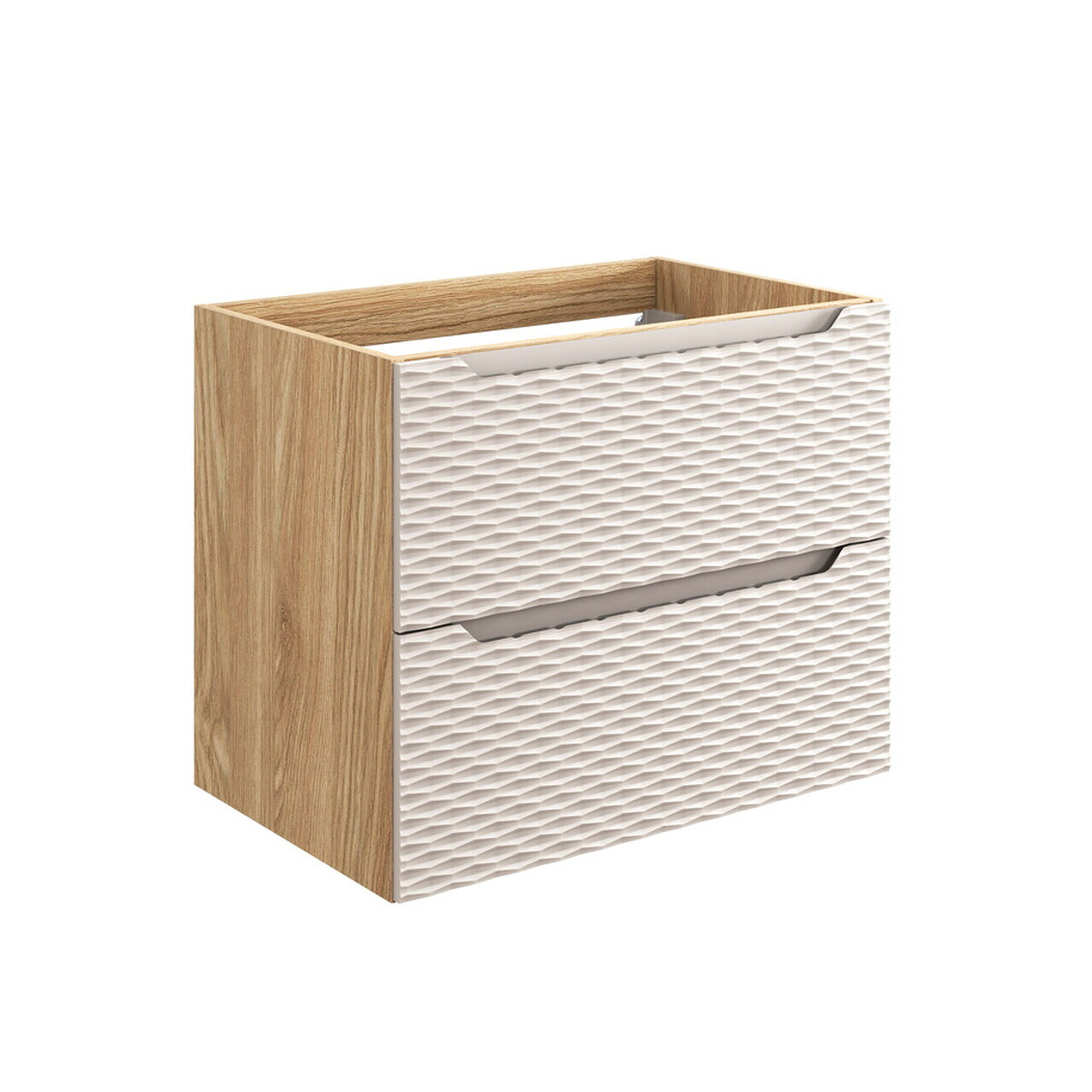 Set mobiler baie, dulap cu lavoar, 70 cm S Un Cloud, Ocean Beige, Comad, MDF/PAL laminat, stejar — imaginea 3
