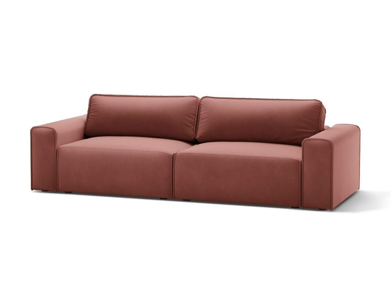 Canapea extensibila 3 locuri, Victor, Micadoni Home, 246x100x83 cm, catifea, roz — imaginea 2
