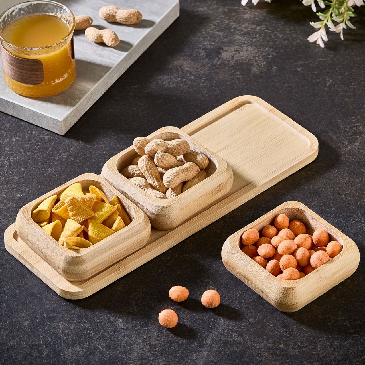 Set boluri pentru aperitive, Hermia, 964FRM3322, Dimensiuni tavă: 11 x 30 x 1 cm (1 bucată), Multicolor - imagine 2