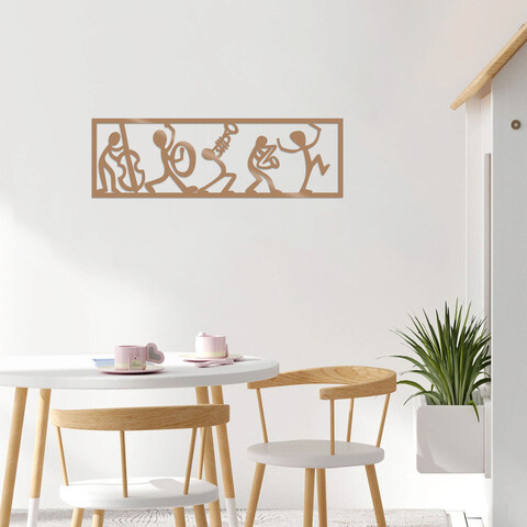 Decoratiune de perete, musicians, metal, dimensiune: 60 x 19 cm, cupru