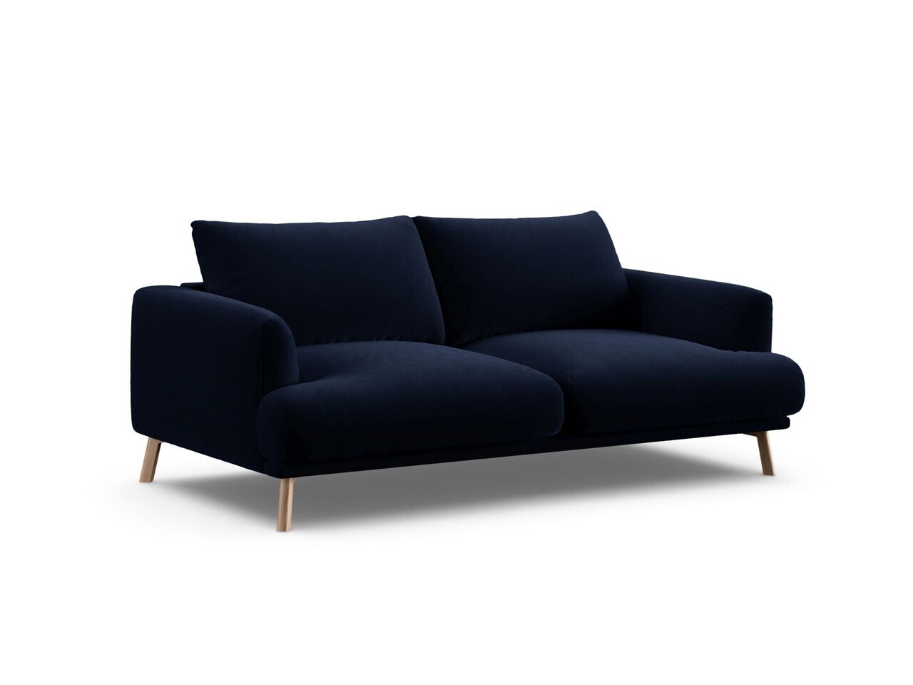 Canapea 2 locuri, Naomi, Micadoni Home, 170x95x75 cm, catifea, albastru regal — imaginea 2