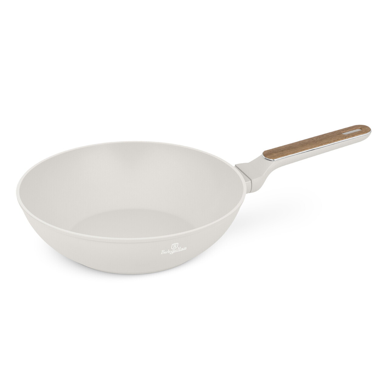 Tigaie Wok Berlinger Haus, Sahara Nordic, 28 cm, 3.5 L, aluminiu forjat, crem mat/natur - imagine 5