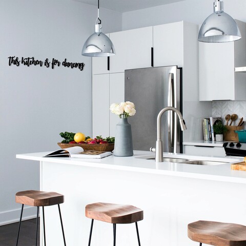 Decoratiune de perete, this kitchen is for dancing, mdf, this: 30 x 22 cm, negru