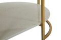 Masuta de cafea Izmir, Mauro Ferretti, 90x60x45 cm, fier/marmura, auriu/alb