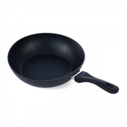 Tigaie wok Black Sand, Heinner, 30 x 8 cm, aluminiu turnat, negru aluminiu