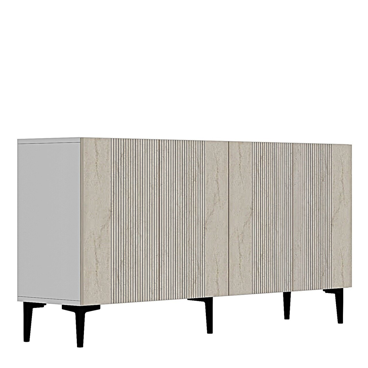 Consola, Hanah Home, Corsa 150, 150x75x32 cm, Alb / Travertin - view 6