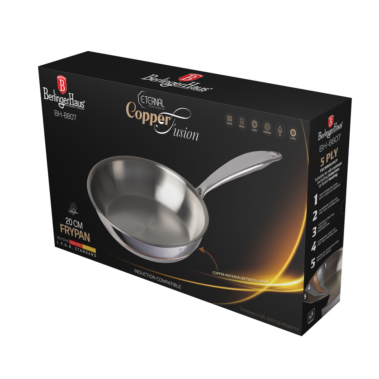 Tigaie Berlinger Haus, Copper Touch, 20 cm, inox, argintiu - imagine 16