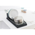 Scurgator vase cu suport tacamuri, Brabantia, SinkSide, 20x46.3x12.5 cm, aluminiu, gri inchis