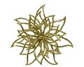 Decoratiune Poinsettia, Decoris, 14x5 cm, plastic, auriu