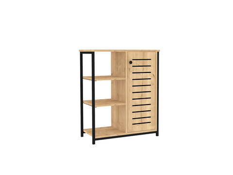 Corp biblioteca, Puqa Design, Ihlamur, 72x83.7x34cm, PAL, Safir / Negru - 2 | YEO