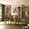 Scaun Ditta, Pakoworld, 45x58x96 cm, piele ecologica/lemn masiv de fag, maro deschis/maro