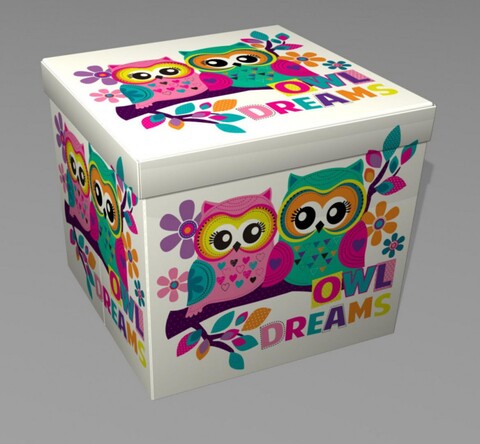 Taburet pliabil Owls, Heinner Home, 38x38x37.5 cm, PVC, multicolor 38x38x37.5
