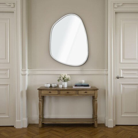 Oglinda decorativa, Lumisfera, Asymmetric Design 30 x 42, Alb