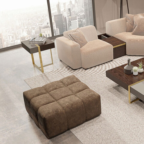 Fotoliu puf, ndesign, 291nds2207, lemn, maro