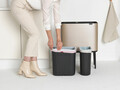 Cos de gunoi cu soft touch, Brabantia, Bo Touch Metallic, 11+23 L, 31.2x54x68 cm, otel, auriu
