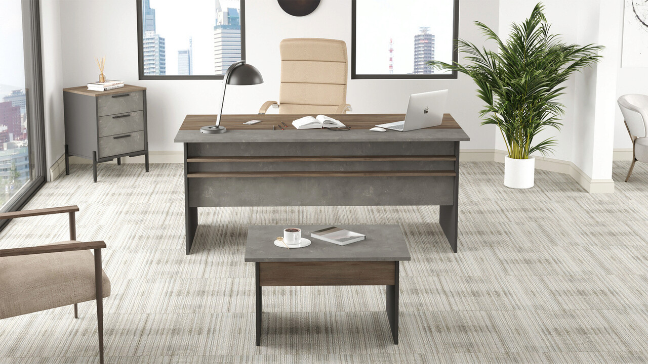 Set mobilier de birou, Locelso, VS7, Maro / Gri / Antracit - 2 | YEO