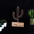 Decoratiune, Cactus Mini, 17x24x3.5 cm, Metal, Bronz