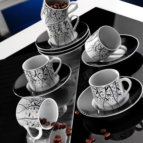 Set de cafea kutahya porselen, ru12kt4307041, 12 piese, portelan