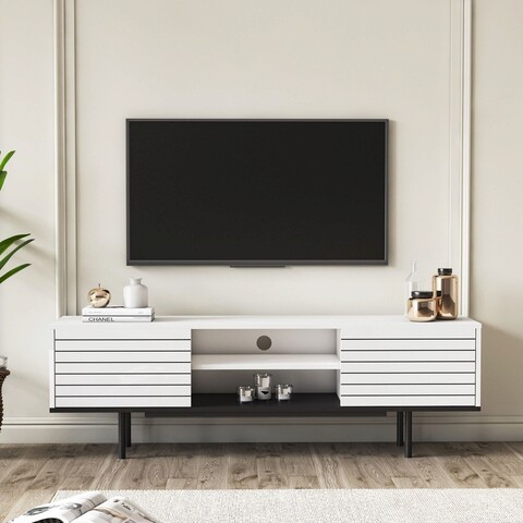 Comoda tv, minima, colosseo, alb negru
