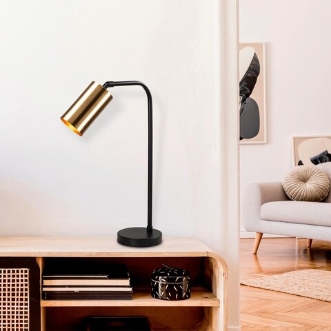 Lampa de masa, Tatum, 584TTM1721, Metal, Negru / Vintage