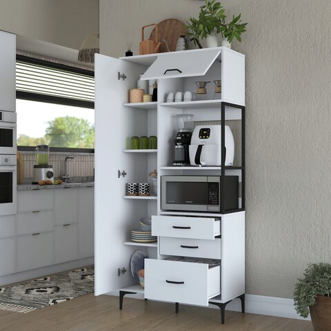 Dulap multifunctional, Rani, JE112, 90x198.6x40 cm, PAL, Alb