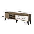 Comoda TV, Arnetti, Prime, 180x59x33 cm, PAL, Alb/Maro