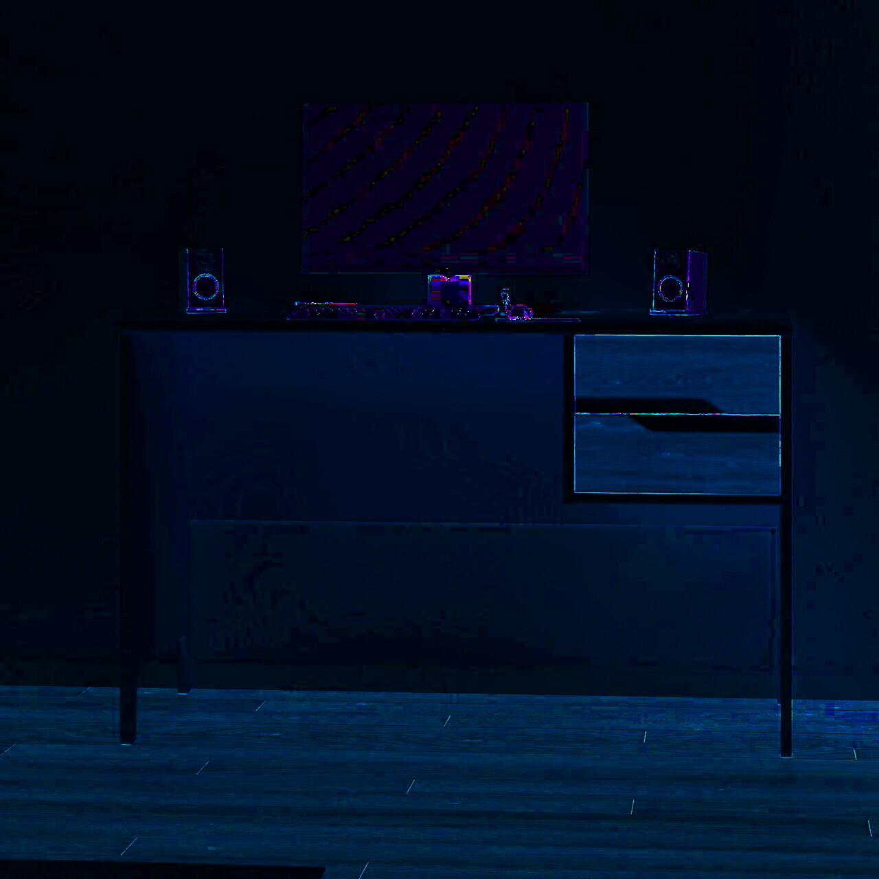 Birou, Hanah Home, Ruby Desk, 120x76x60 cm, PAL, Piatră Lunii / Nuc — imaginea 2