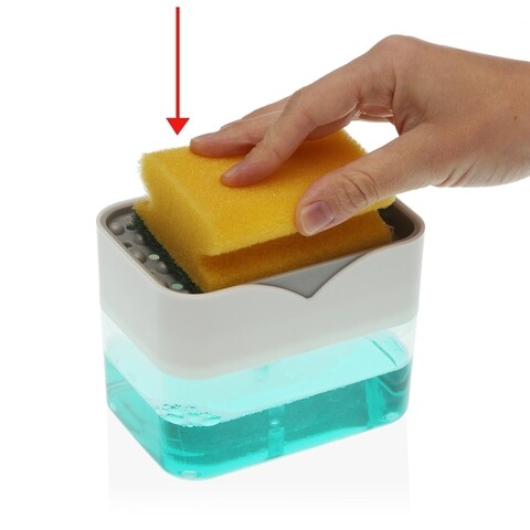 Dozator detergent lichid cu suport burete jody, versa, 13 x 9 x 9.6 cm, ceramica