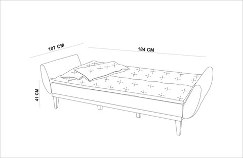 Canapea extensibila cu 3 locuri, Unique Design, 867UNQ1327, Lemn de carpen, Antracit