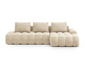 Coltar extensibil dreapta 3 locuri, Linz, Cosmopolitan Design, 275x142x84 cm, cotiera stanga, catifea, bej deschis