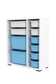 Dulap multifunctional, Estella, Zen 2D2K6U, Alb/Albastru