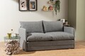 Canapea extensibilă cu 2 locuri, Futon, 859FTN2888, Metal , Gri deschis
