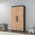 Dulap pentru haine, Arnetti, Akser, 90x180x45 cm, PAL, Pin Atlantic / Antracit