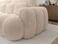 Canapea extensibila 3 locuri ELTAP, Cotonn, 256x119x105 cm, lemn/poliester, alb murdar