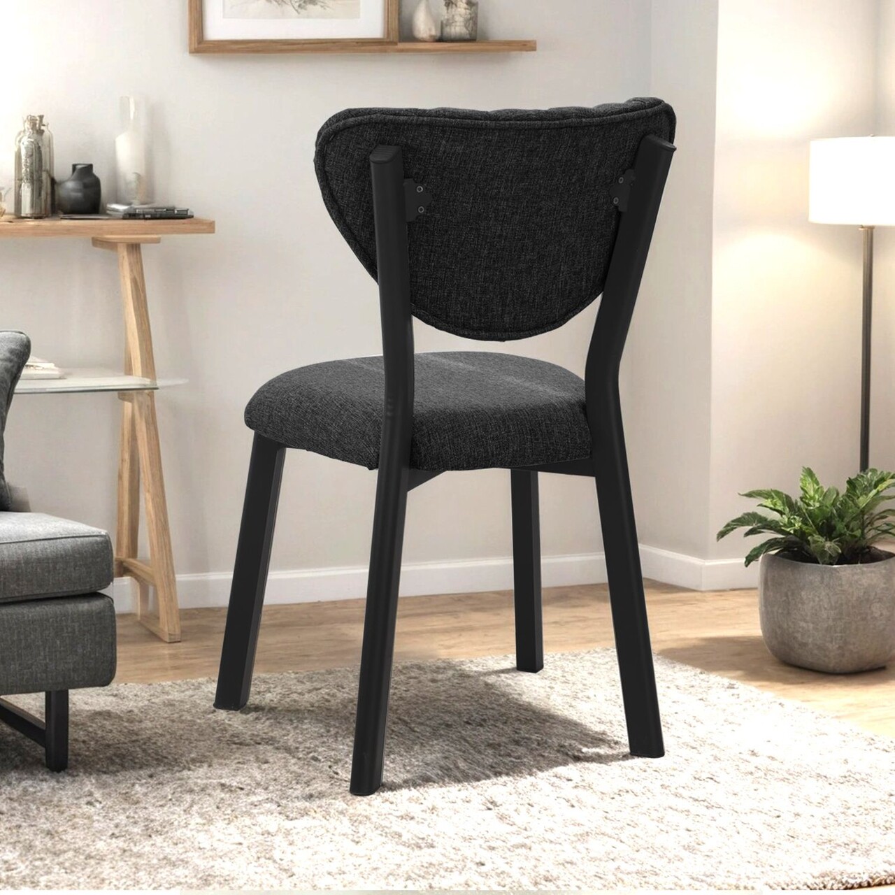 Scaun, Hanah Home, Elma, 47x85x45 cm, Antracit - view 3
