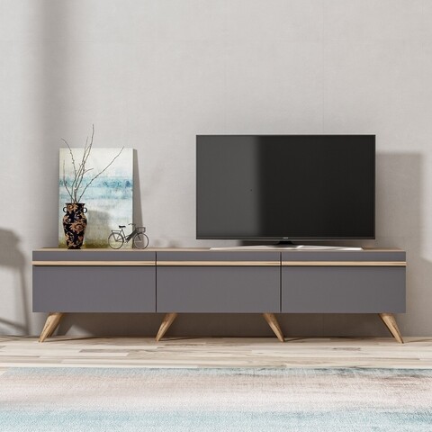 Comoda TV, Inarch, Amsterdam, 180 x 42 x 35 cm, pal melaminat, antracit 180