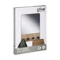 Oglinda cu agatatori Mural, 5five, 37 x 6 x 50 cm, MDF/sticla, natural