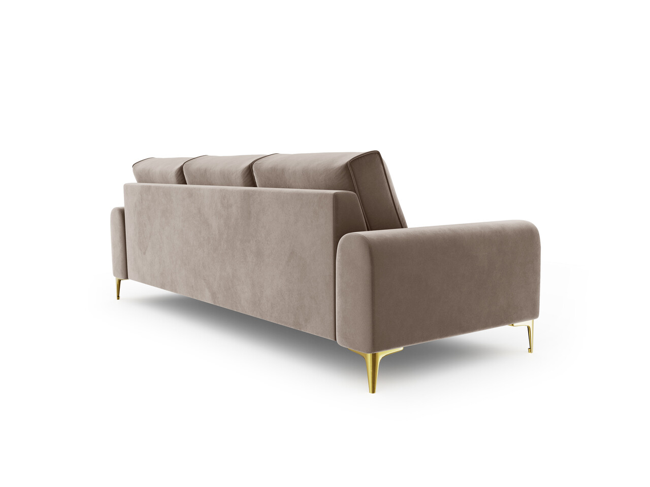 Canapea, Madara, Mazzini Sofas, 3 locuri, gold legs, 222x102x90 cm, catifea, bej