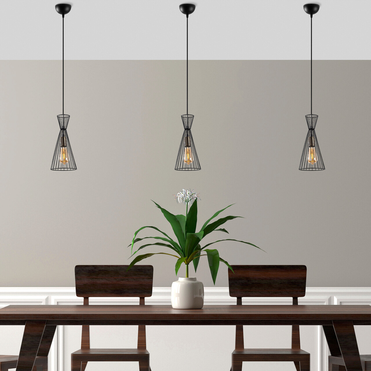 Lustra, Fulgor, 942FLG1613, Metal, Negru/Maro antic - 1 | YEO
