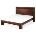 Pat 160x200 cu somiera, Luvru, L.208 l.190 H.120, pal/mdf/furnir de fag, maro