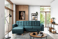 Coltar extensibil reversibil 3 locuri ELTAP, AsgL-60, Asgard, 248x162x93 cm, lemn/poliester, verde