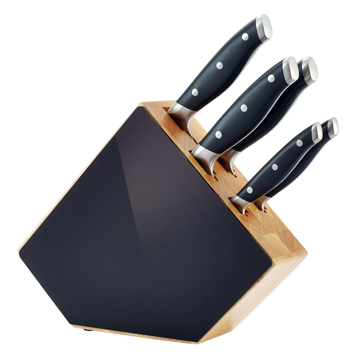 Set 5 cutite si suport Grand Chef, Richardson Sheffield, 9 cm/13 cm/ 20 cm, inox 13/0, negru — imaginea 2