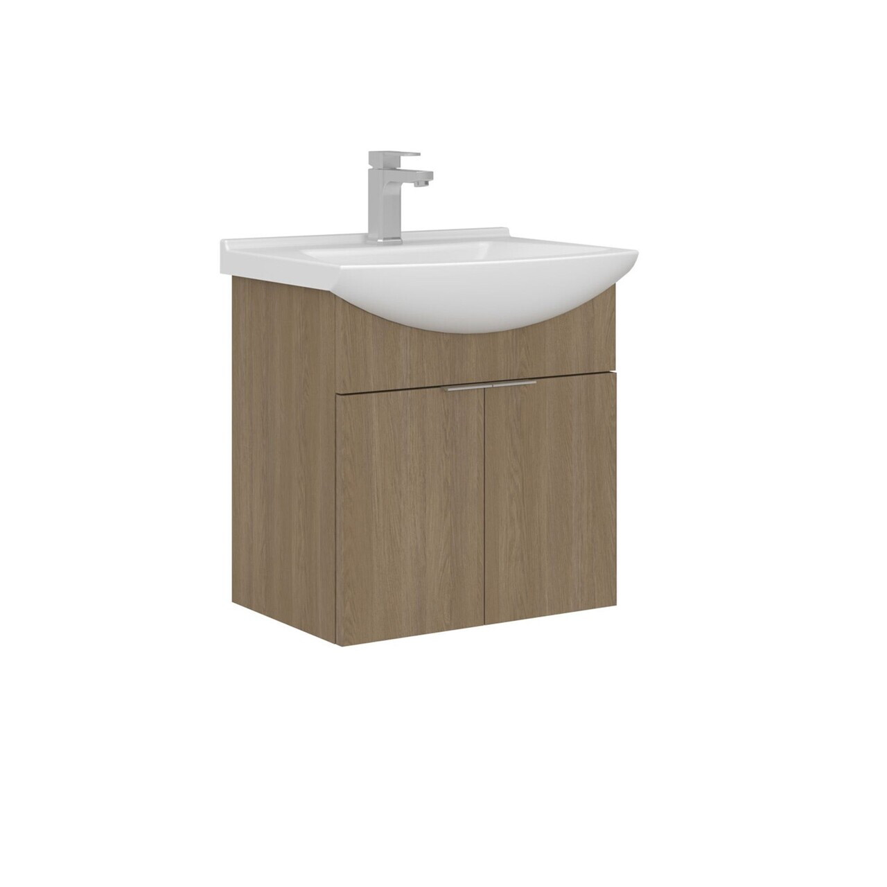 Dulap de baie cu chiuvetă, Hanah Home, Purus 55, Stejar Sonomo — imaginea 4