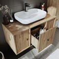 Set Dulap de Baie cu Chiuvetă și Oglindă (2 Piese), Hanah Home, 2574, MDF, Maro