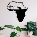 Decoratiune de perete, African 1, metal, 55 x 57 cm, negru