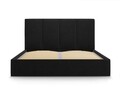 Pat tapitat cu somiera rabatabila si lada depozitare, Juniper, Mazzini Sofas, 208x170x104 cm, catifea, negru